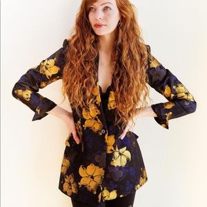 Zara Floral Jacquard Suit Jacket